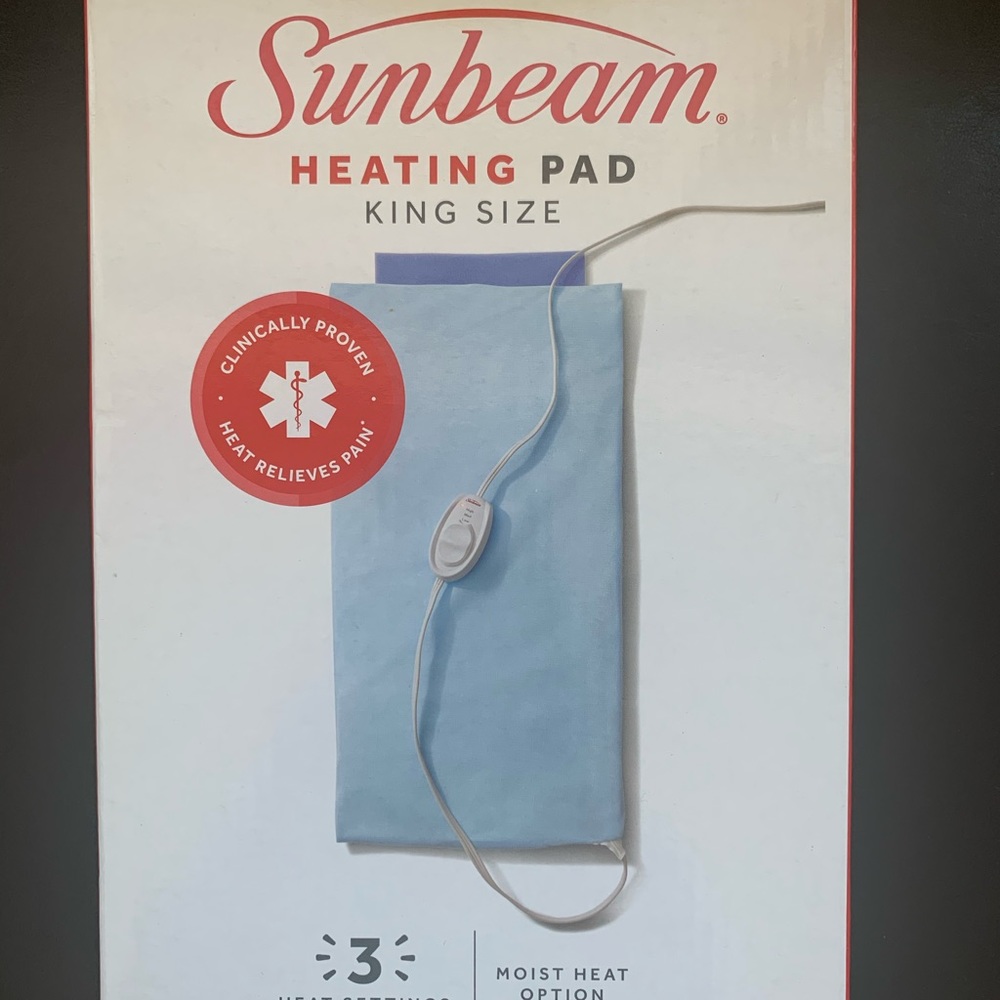 NWT Sunbeam king size heating pad UltraHeat Technology 3-temp heat settings